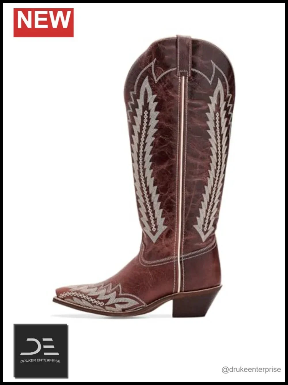 Laredo Women's Wide Calf Snip Toe Over the Knee Low Heel Casual Boots Leather